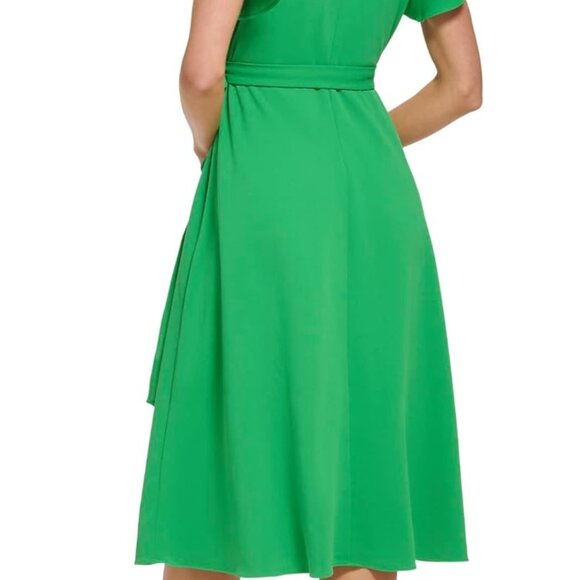 DKNY Faux wrap dress, High/Low, Apple green Size 4 New with tags - Picture 3 of 13